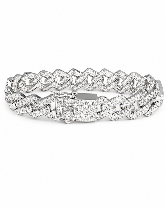 13mm Cuban link silver women’s bracelet