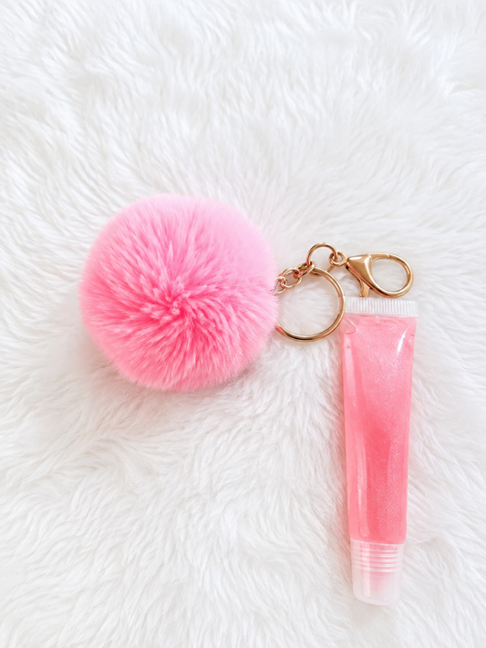 Pink Lipgloss keychain