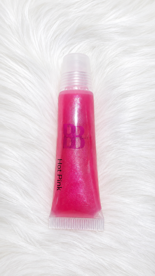Hot pink lip gloss