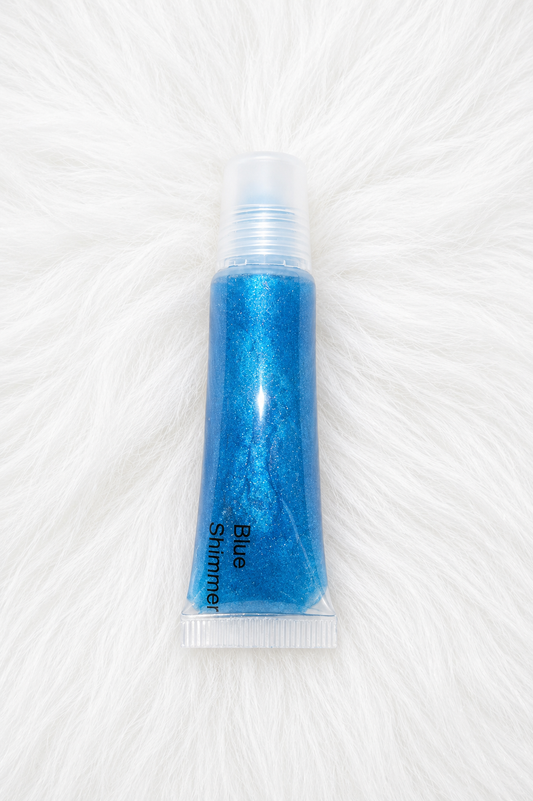 Blue shimmer lip gloss