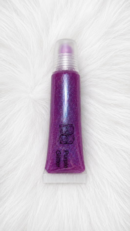 Purple glitter lip gloss